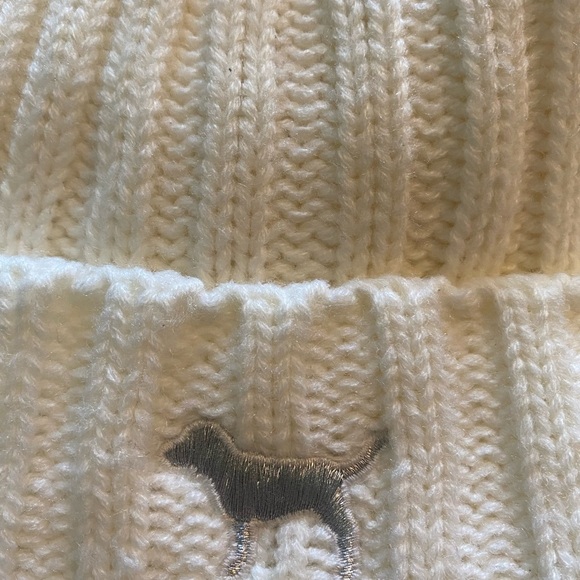 Victoria's Secret Cream Knit Hat with Pom-Pom - Picture 5 of 5